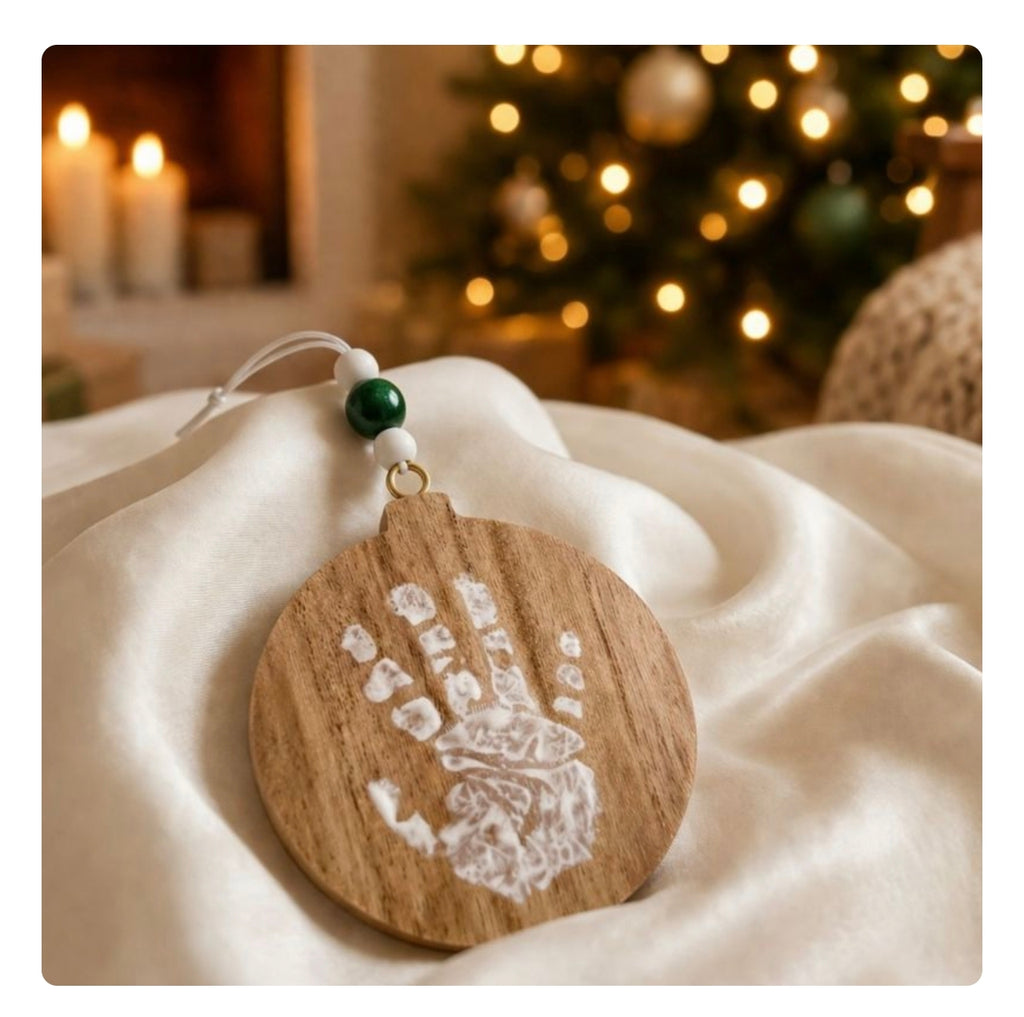 Boule de Noël empreinte - Bois - Petit Artichaut