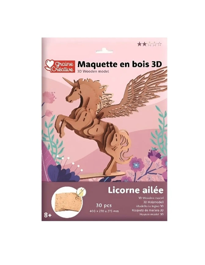 Maquette bois - Licorne - Graine Créative