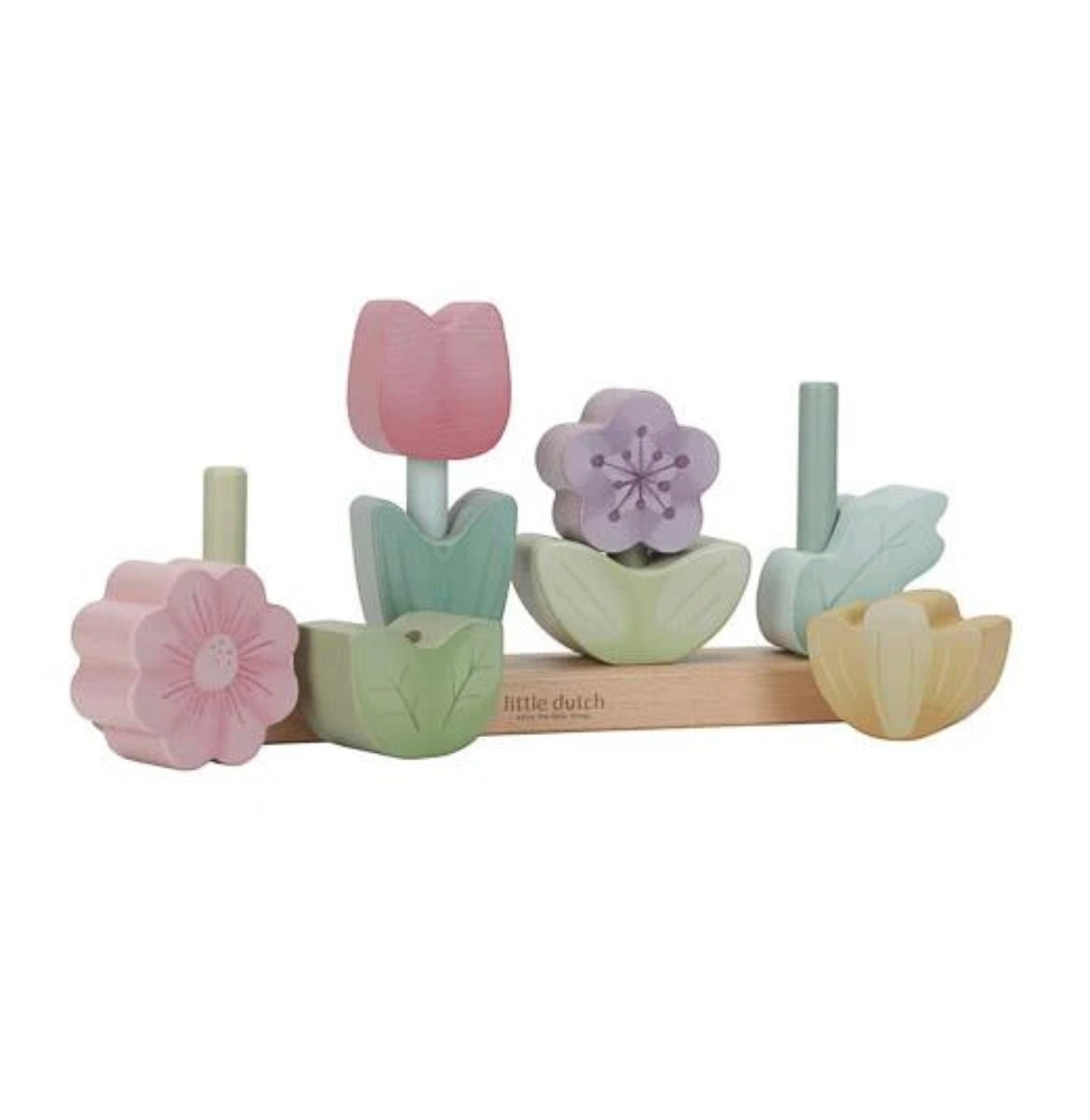 Puzzle fleurs à empiler en bois FSC - Fairy Garden - Little Dutch