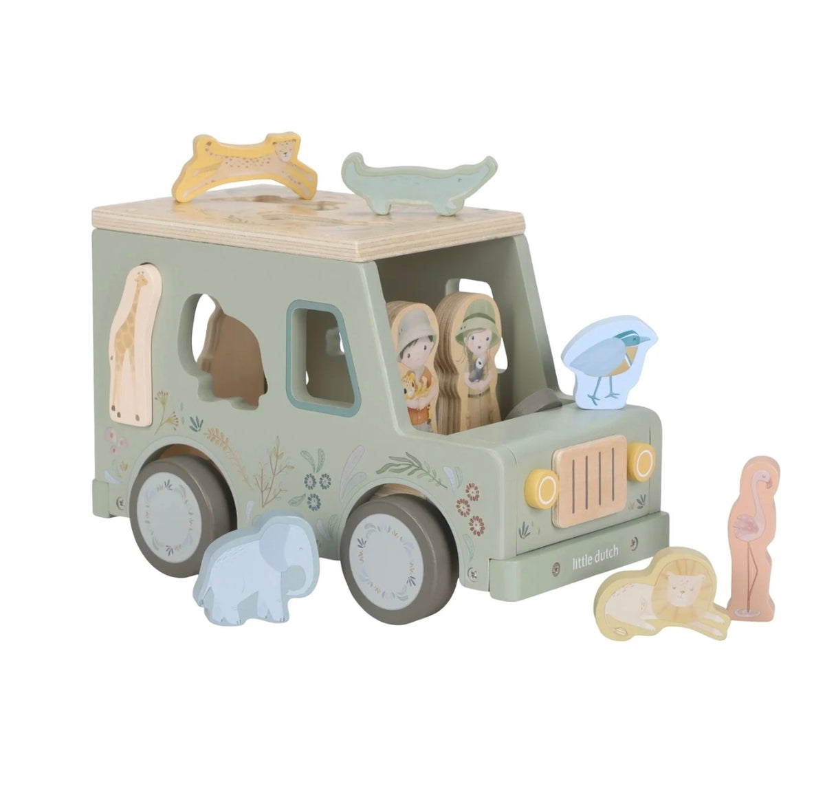 Boîte à formes Voiture de Safari en bois - Safari Friends - Little Dutch