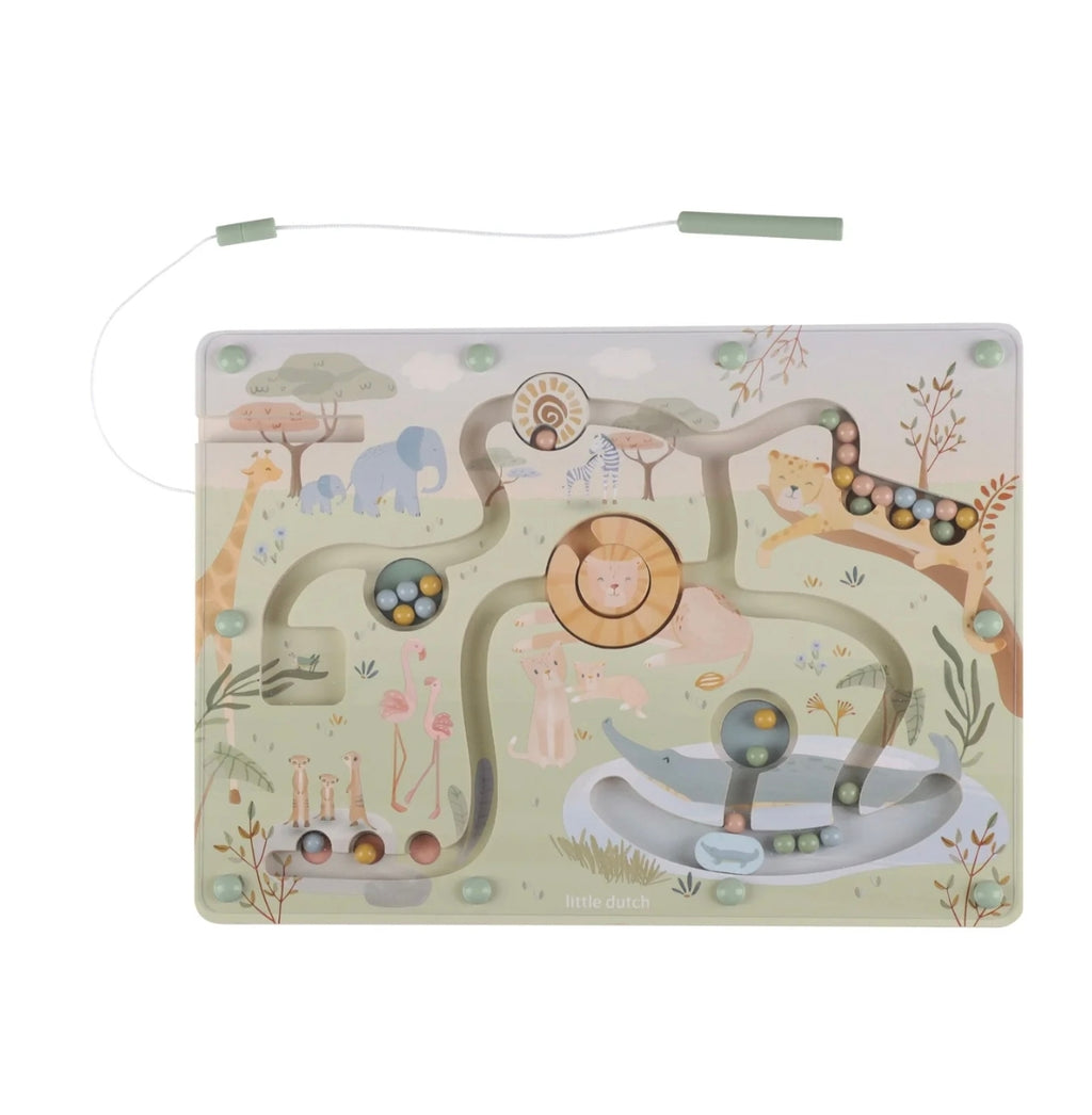 Labyrinthe magnétique en bois - Safari Friends - Little Dutch