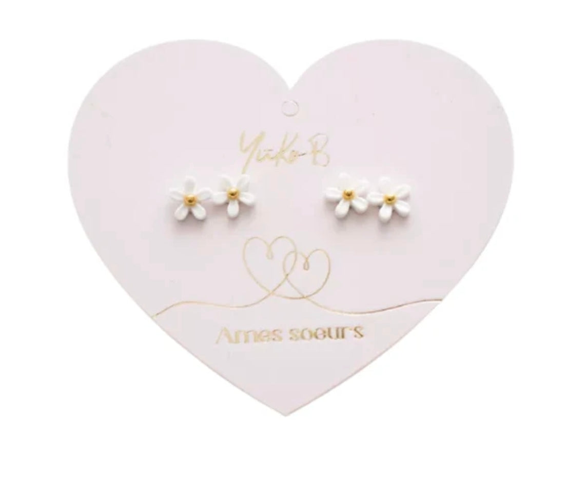 Boucles d'oreilles Duo  - Fleurs - Yuko B
