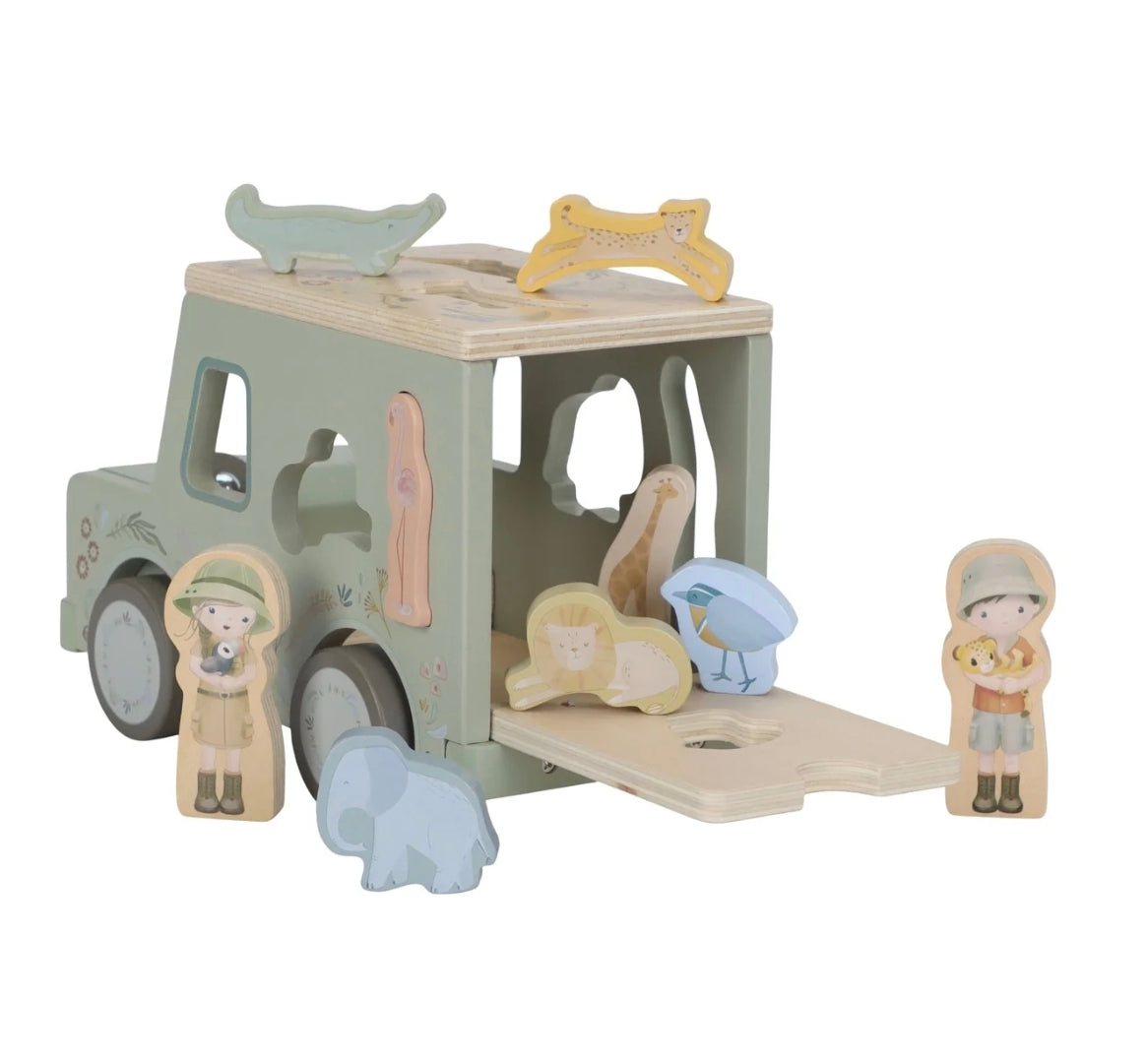 Boîte à formes Voiture de Safari en bois - Safari Friends - Little Dutch