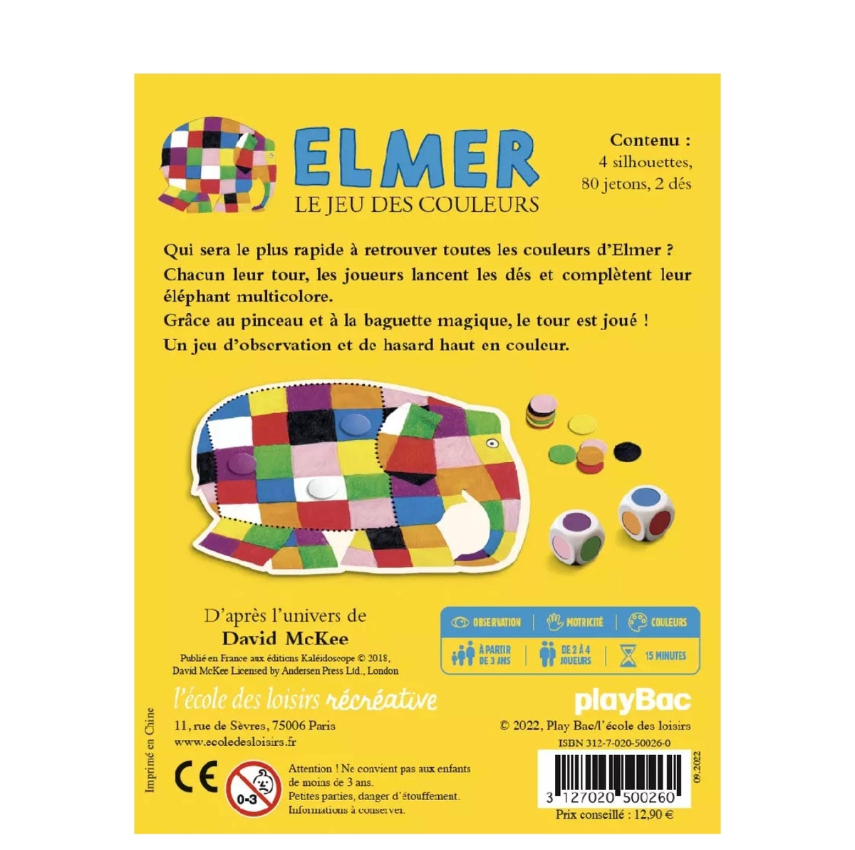 Jeu des couleurs - Elmer - Ecole des loisirs