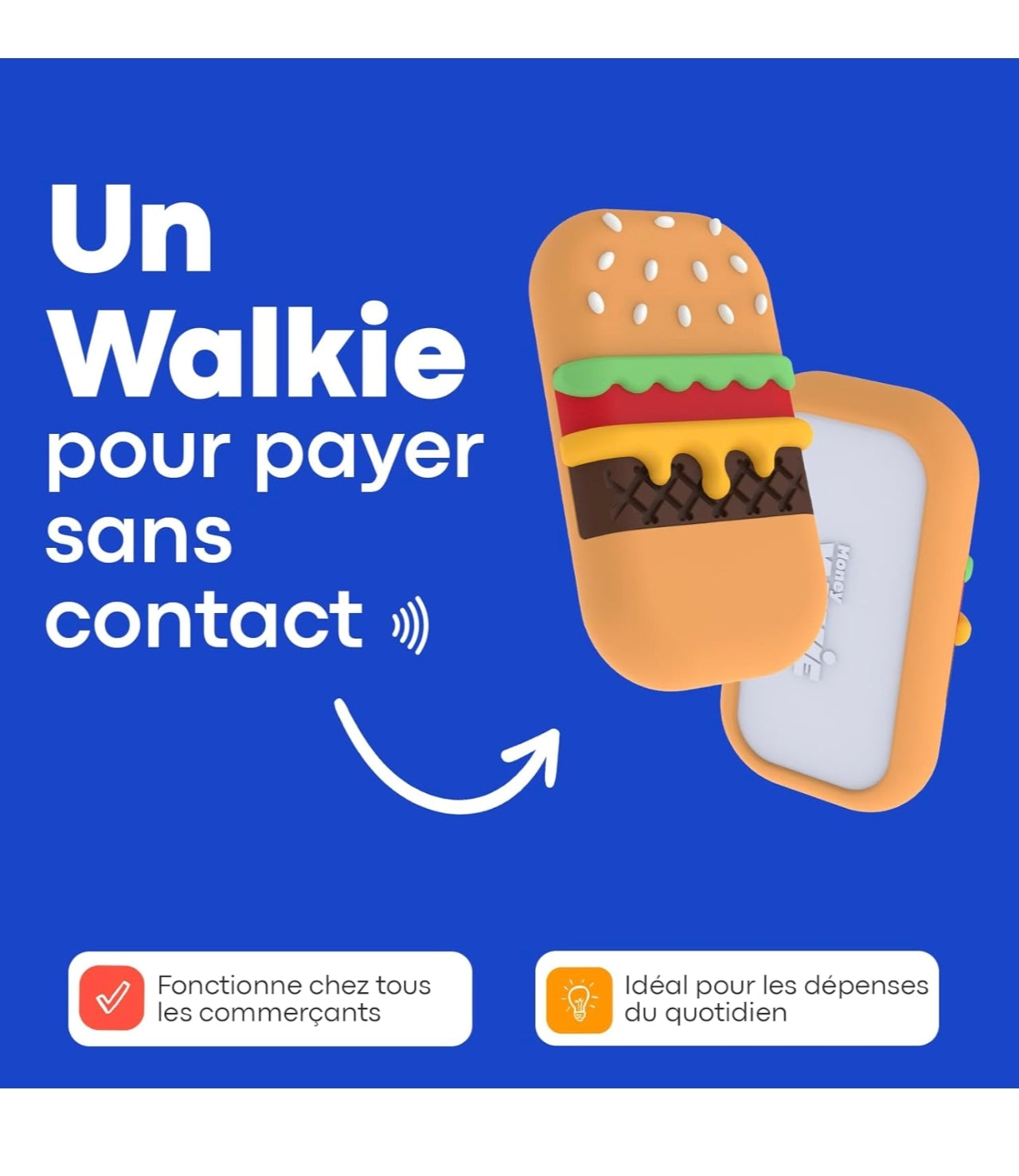 Porte-monnaie sans contact - Burger - Money Walkie
