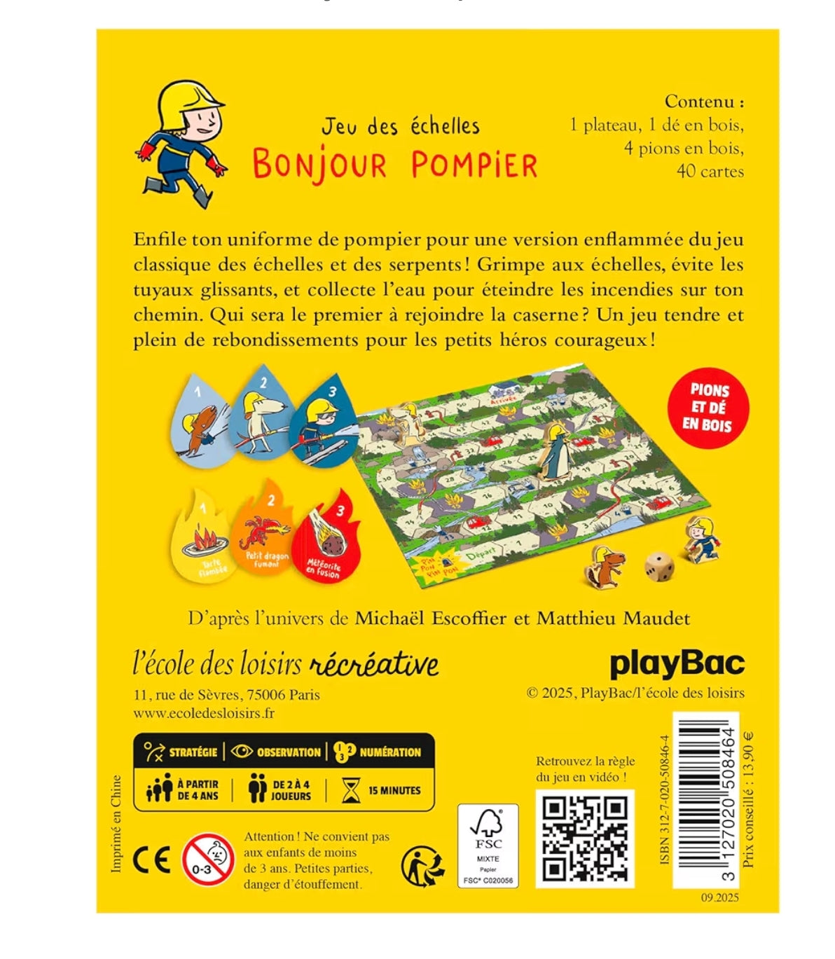 Jeu de société - Bonjour Pompier - L'école des loisirs