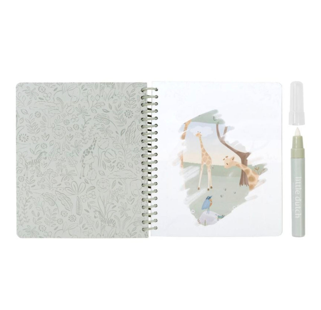 Cahier de coloriage à l'eau - Safari Friends - Little Dutch