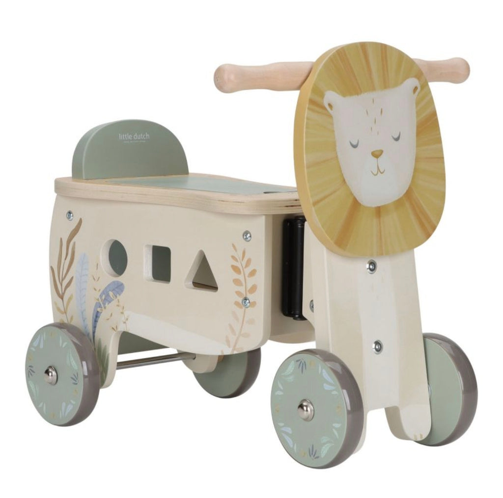 Porteur lion en bois - Safari - LIttle Dutch
