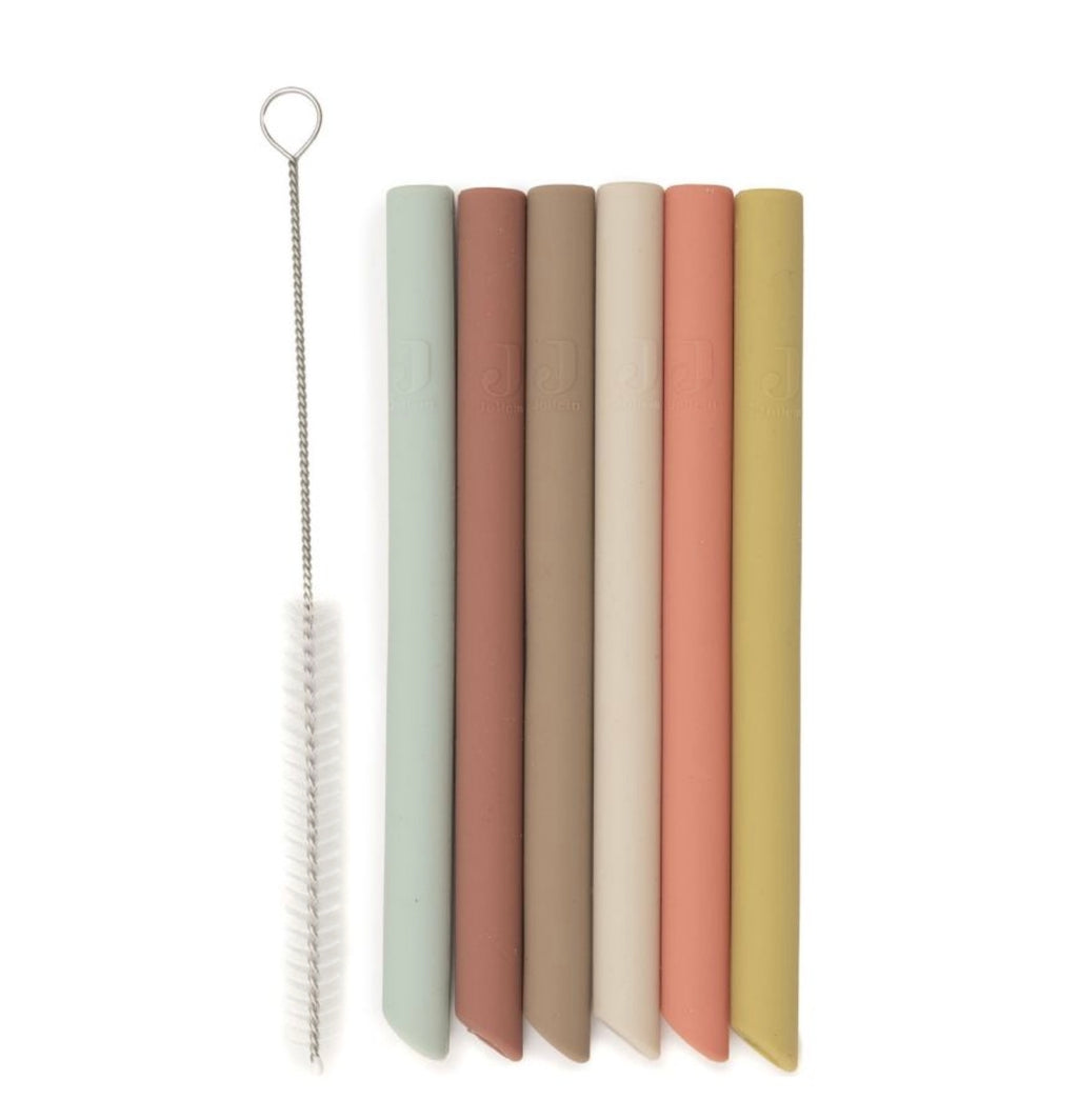 Lot de 6 pailles en silicone - Multicolore - Jollein