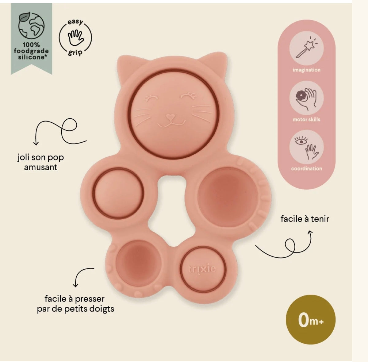 Jouet sensoriel pop-it en silicone - Mrs Cat - Trixie