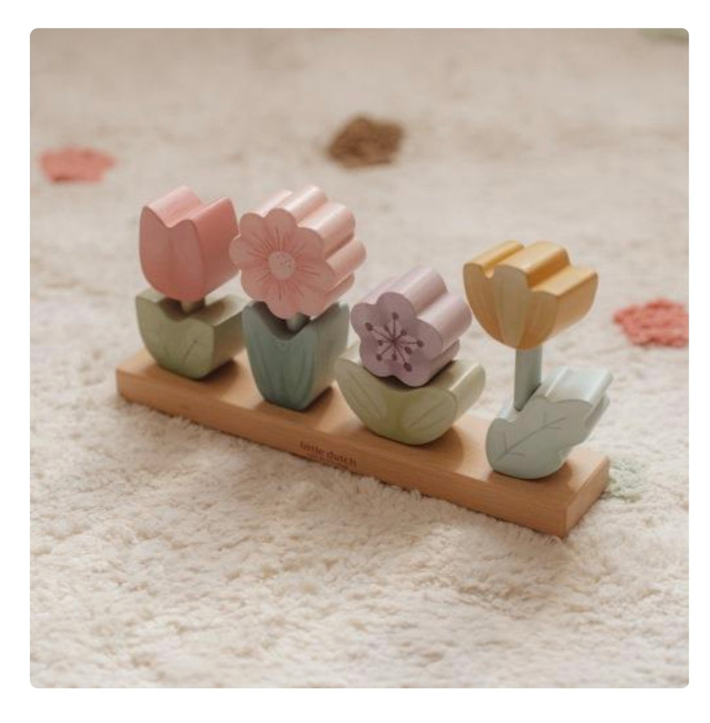 Puzzle fleurs à empiler en bois FSC - Fairy Garden - Little Dutch