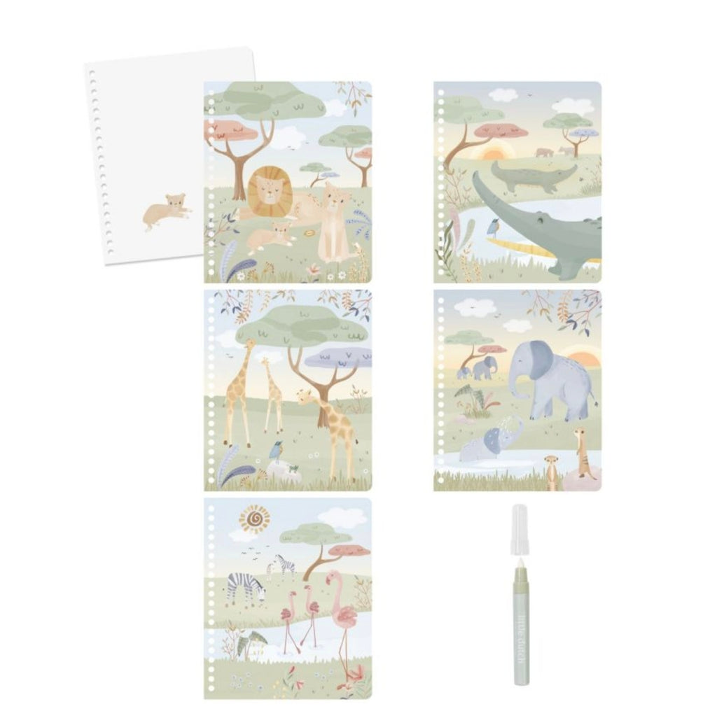 Cahier de coloriage à l'eau - Safari Friends - Little Dutch