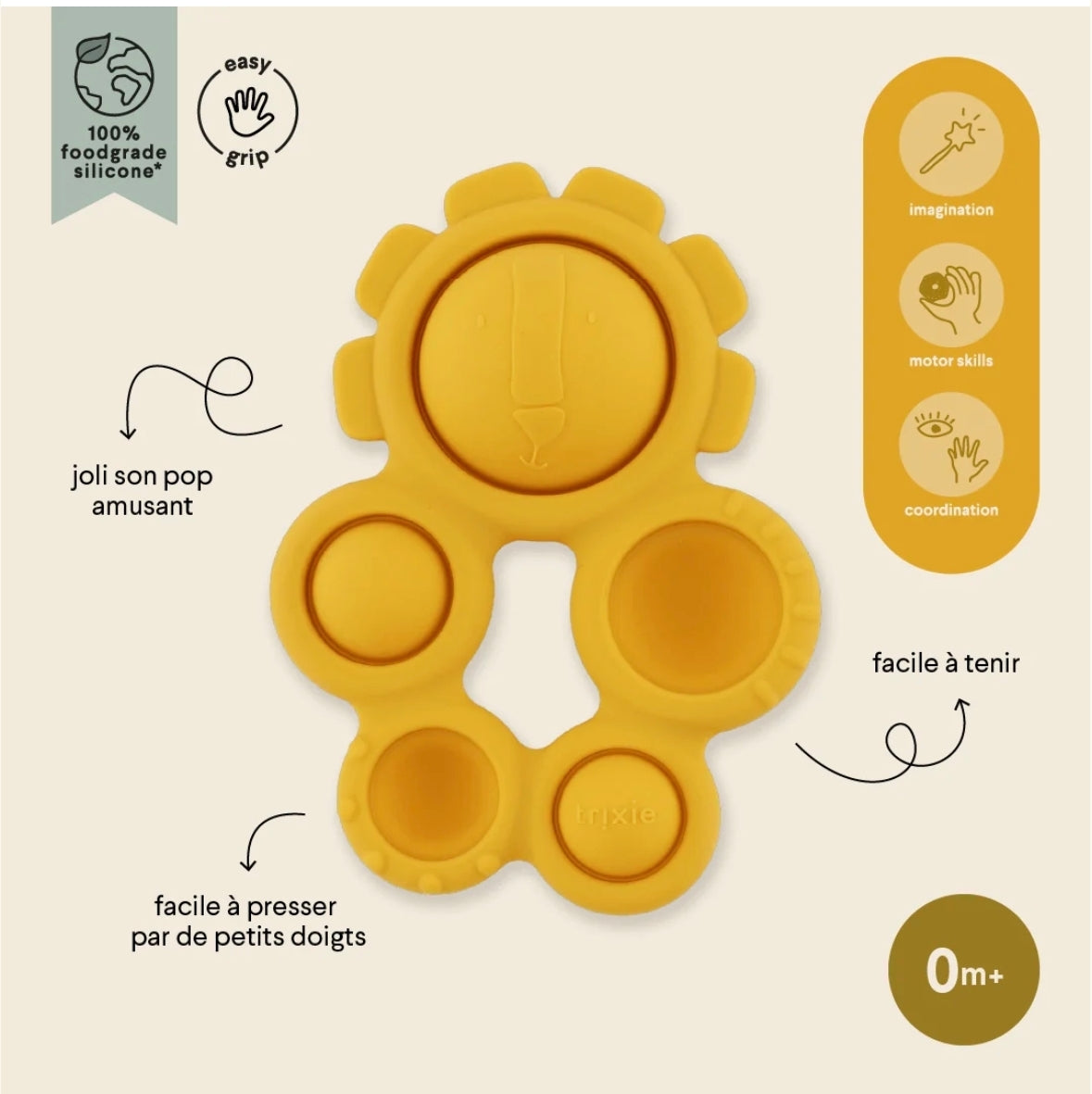 Jouet sensoriel pop-it en silicone - Mr Lion - Trixie