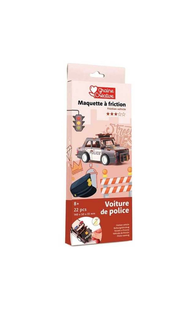 Maquette bois - Véhicule  Police - Graine Créative