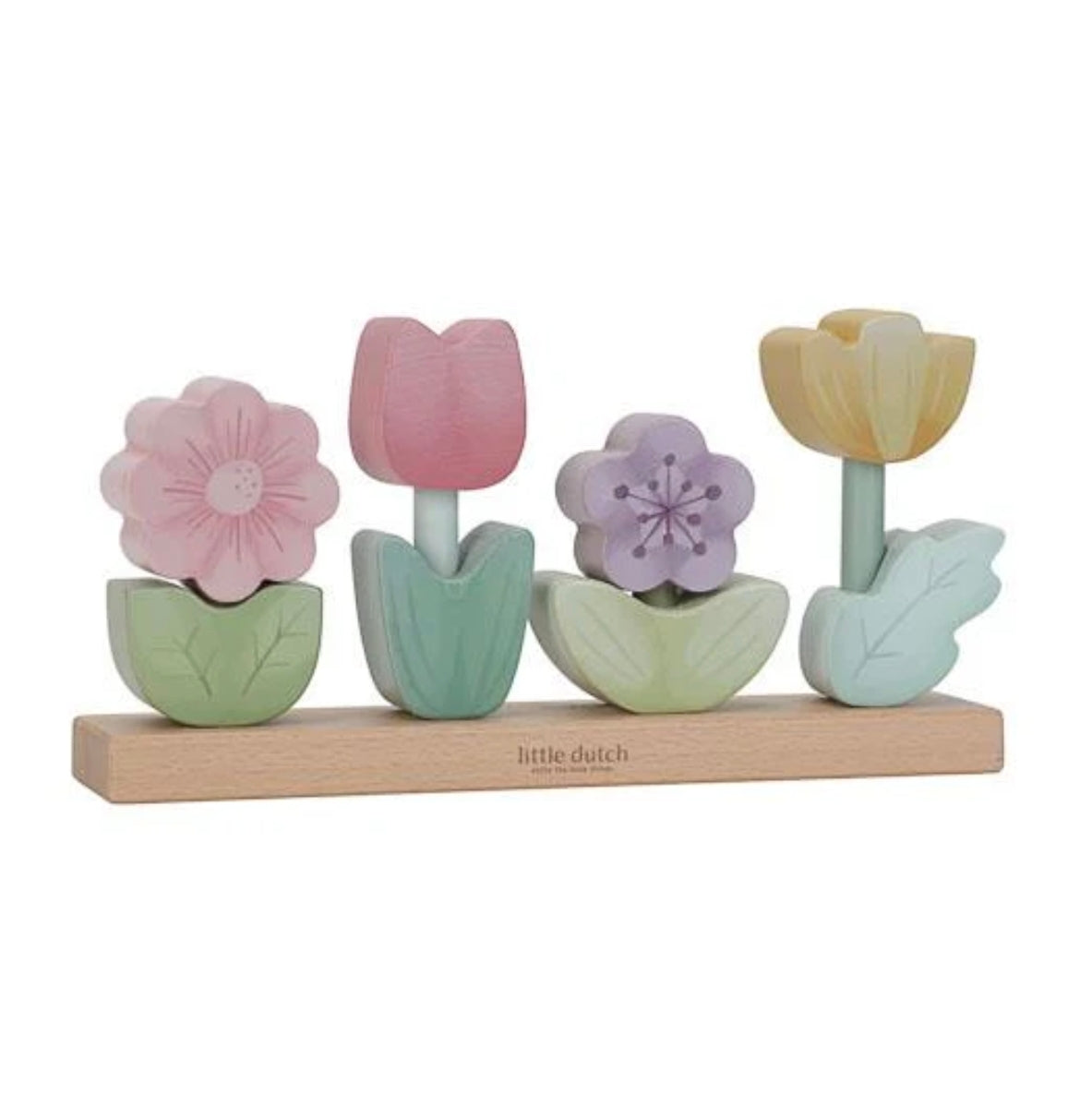 Puzzle fleurs à empiler en bois FSC - Fairy Garden - Little Dutch