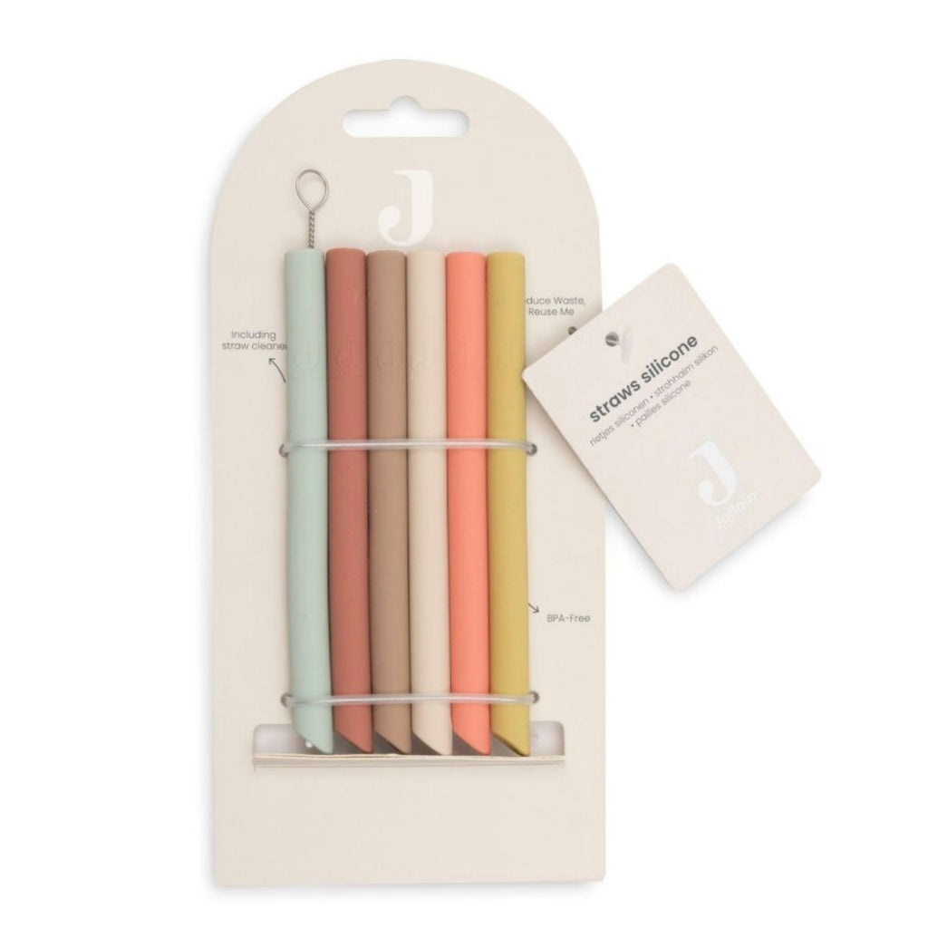 Lot de 6 pailles en silicone - Multicolore - Jollein