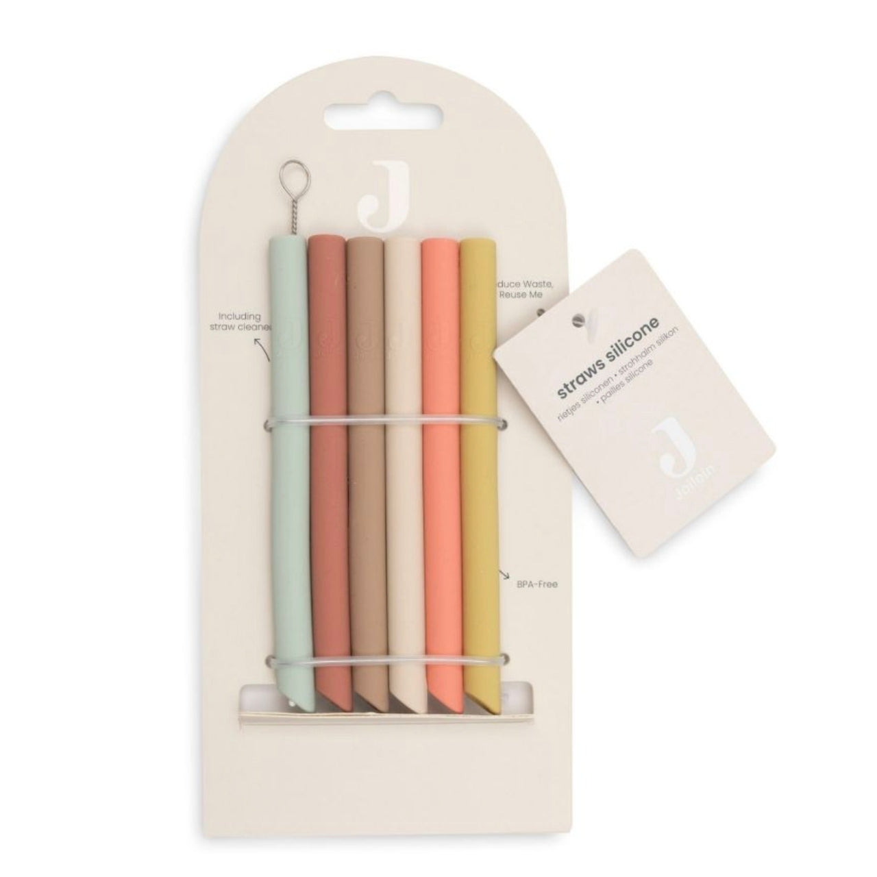 Lot de 6 pailles en silicone - Multicolore - Jollein