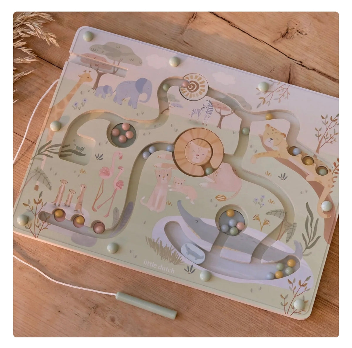 Labyrinthe magnétique en bois - Safari Friends - Little Dutch