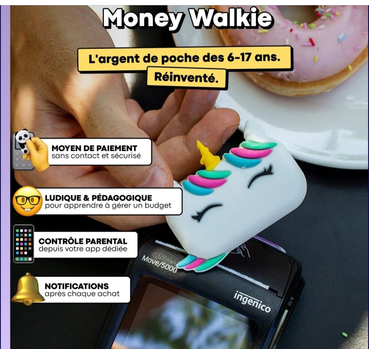 Porte-monnaie sans contact - Licorne - Money Walkie
