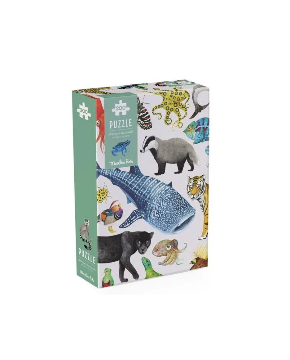 Puzzle 200 pièces - Les animaux du monde - Moulin Roty
